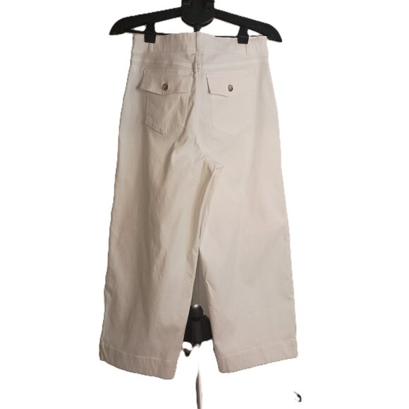 Spanx Women’s White Stretch Twill Cropped Wide Leg Pants 4 Pockets Size XL NWT - Picture 14 of 15